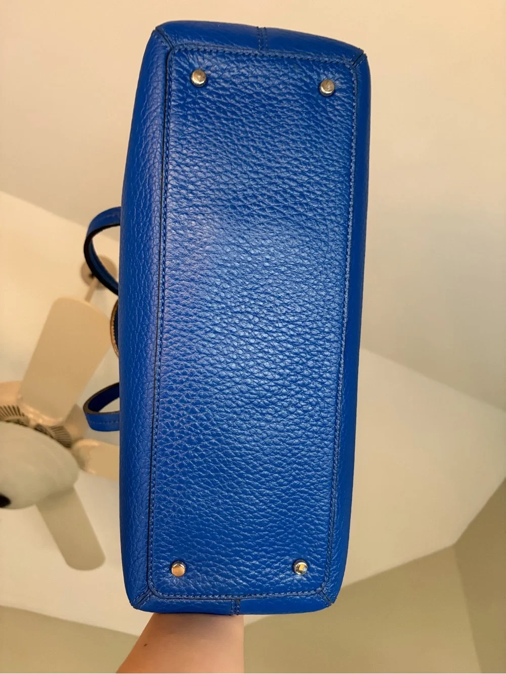 kate spade cobalt blue pebbled leather satchel